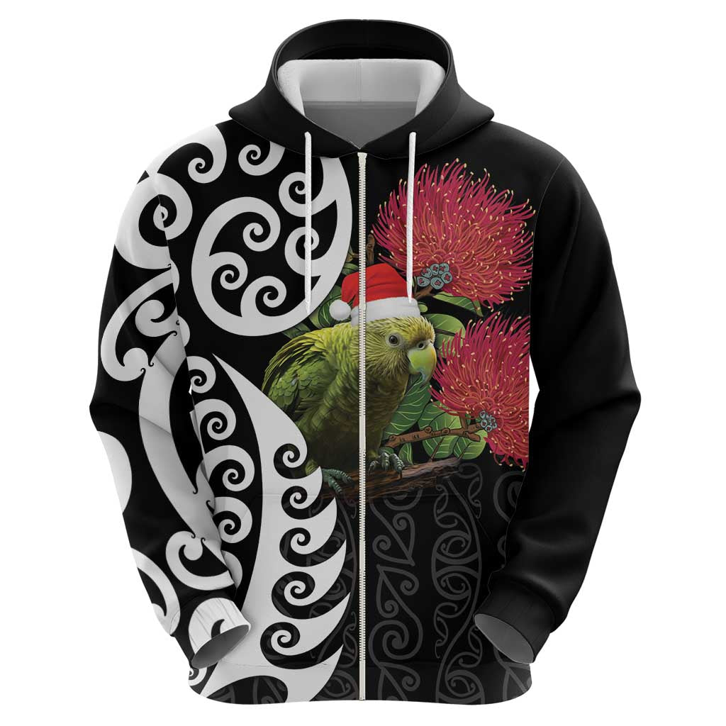 New Zealand Kakapo Christmas Hoodie Meri Kirihimete Pohutukawa Flowers LT9 - Vibe Hoodie Shop