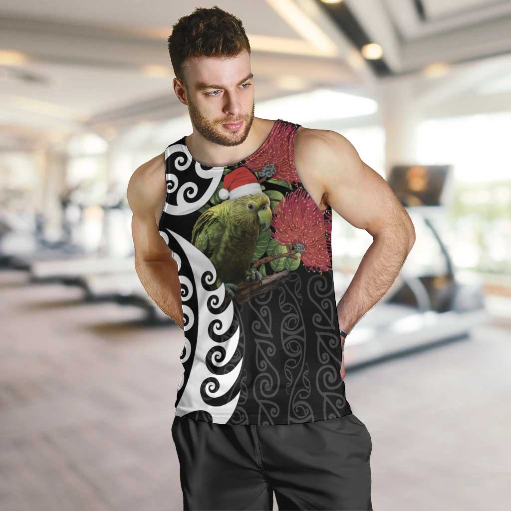 New Zealand Kakapo Christmas Men Tank Top Meri Kirihimete Pohutukawa Flowers - Vibe Hoodie Shop