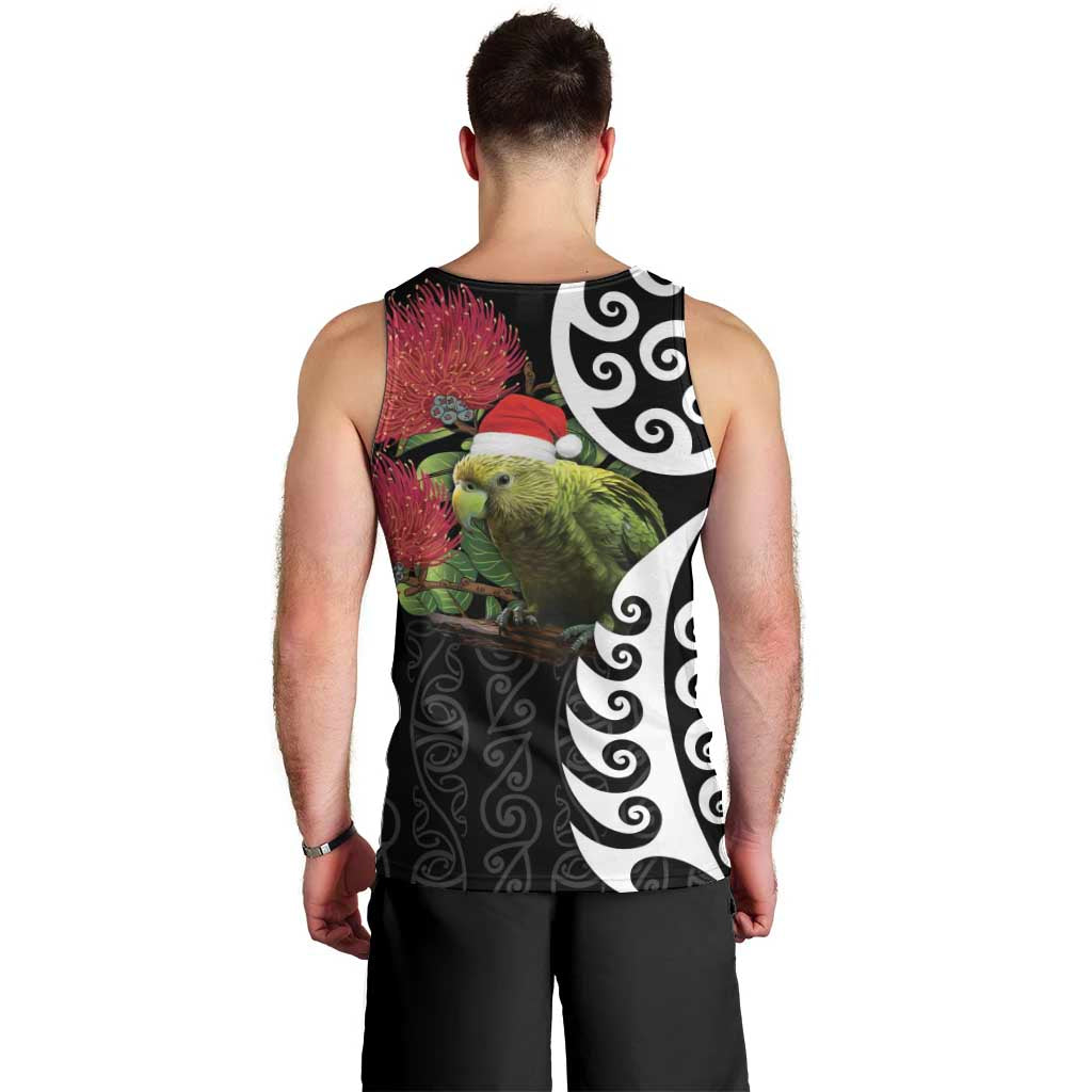 New Zealand Kakapo Christmas Men Tank Top Meri Kirihimete Pohutukawa Flowers - Vibe Hoodie Shop