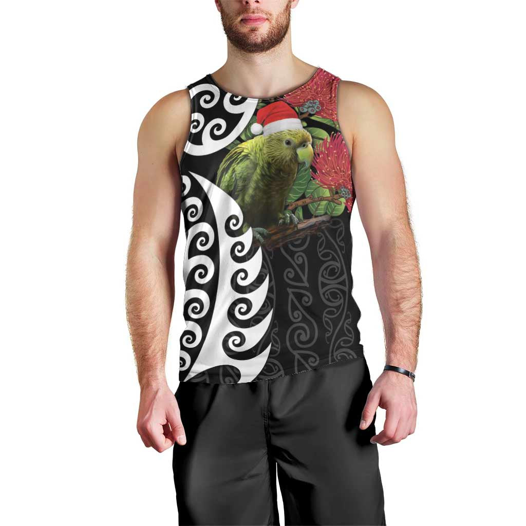 New Zealand Kakapo Christmas Men Tank Top Meri Kirihimete Pohutukawa Flowers - Vibe Hoodie Shop