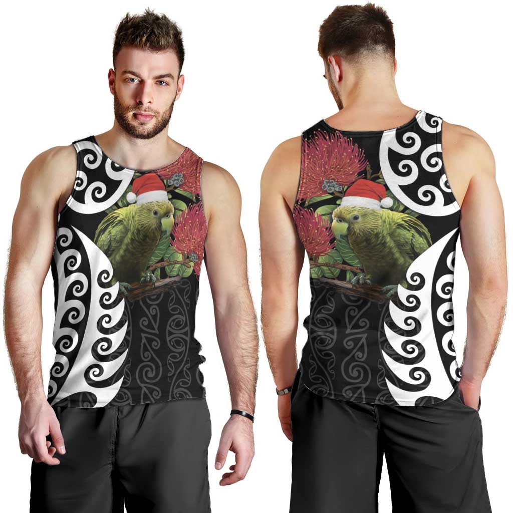 New Zealand Kakapo Christmas Men Tank Top Meri Kirihimete Pohutukawa Flowers - Vibe Hoodie Shop