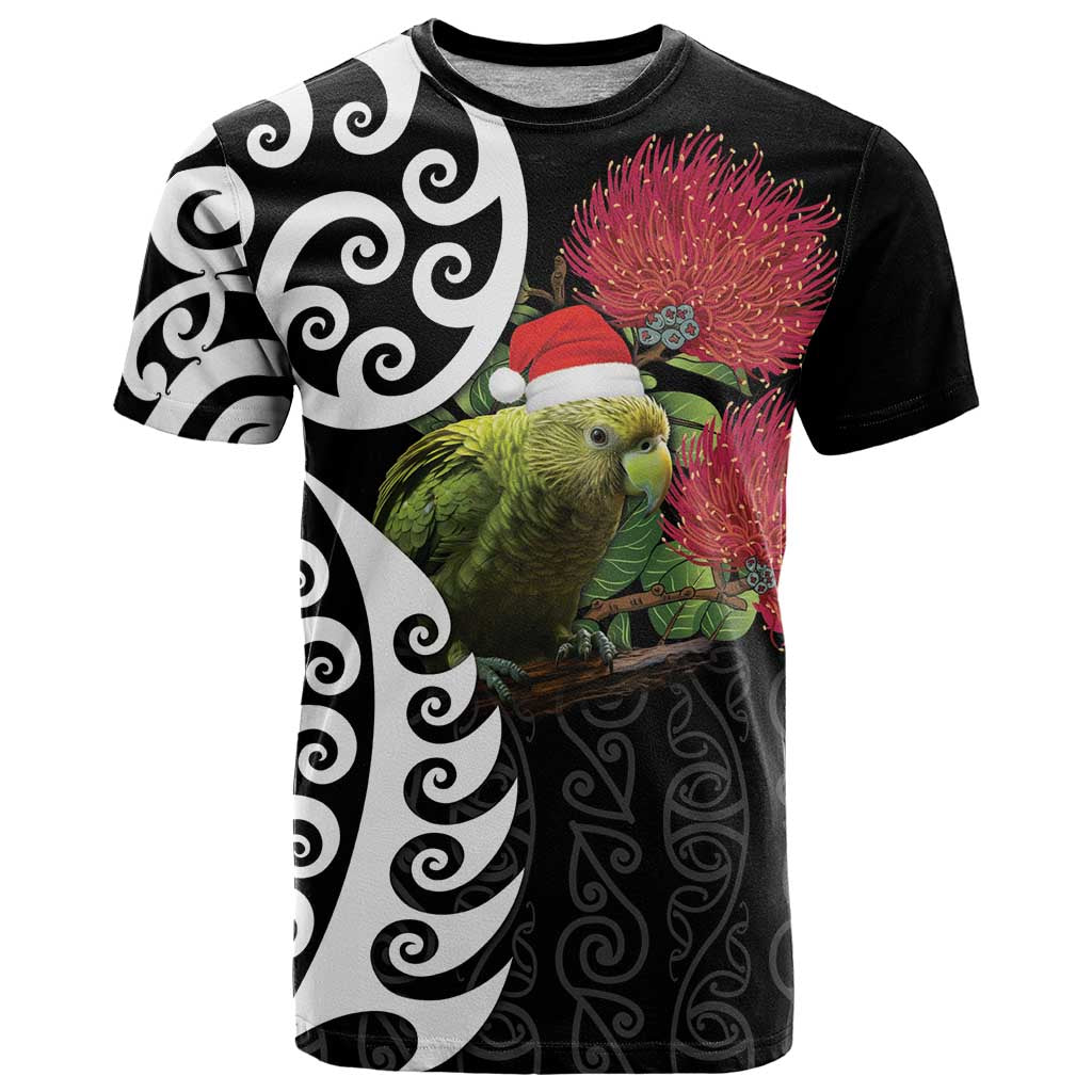 New Zealand Kakapo Christmas T Shirt Meri Kirihimete Pohutukawa Flowers LT9 - Vibe Hoodie Shop