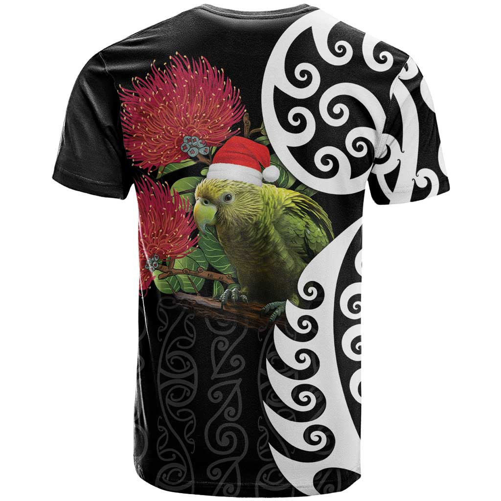 New Zealand Kakapo Christmas T Shirt Meri Kirihimete Pohutukawa Flowers LT9 - Vibe Hoodie Shop