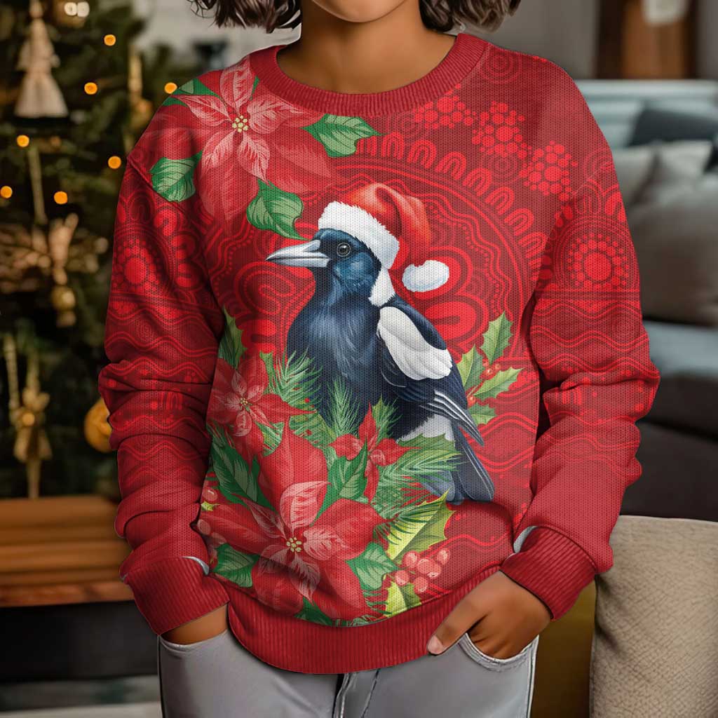 Australian Magpie Kid Ugly Christmas Sweater Aboriginal Inspired Christmas - Vibe Hoodie