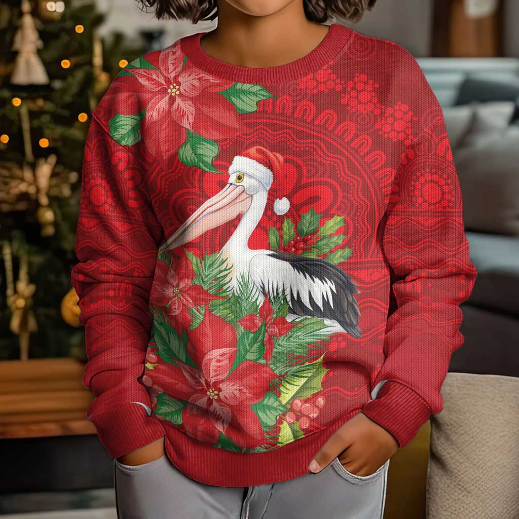 Australian Pelican Kid Ugly Christmas Sweater Aboriginal Inspired Christmas - Vibe Hoodie