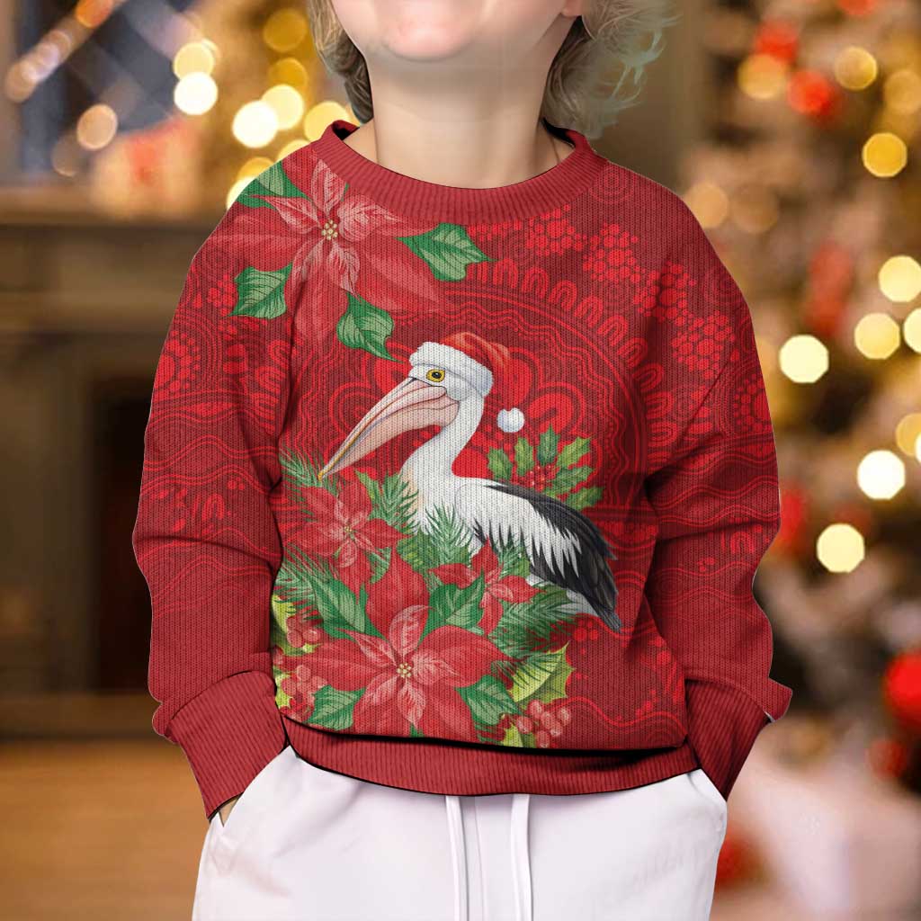 Australian Pelican Kid Ugly Christmas Sweater Aboriginal Inspired Christmas - Vibe Hoodie