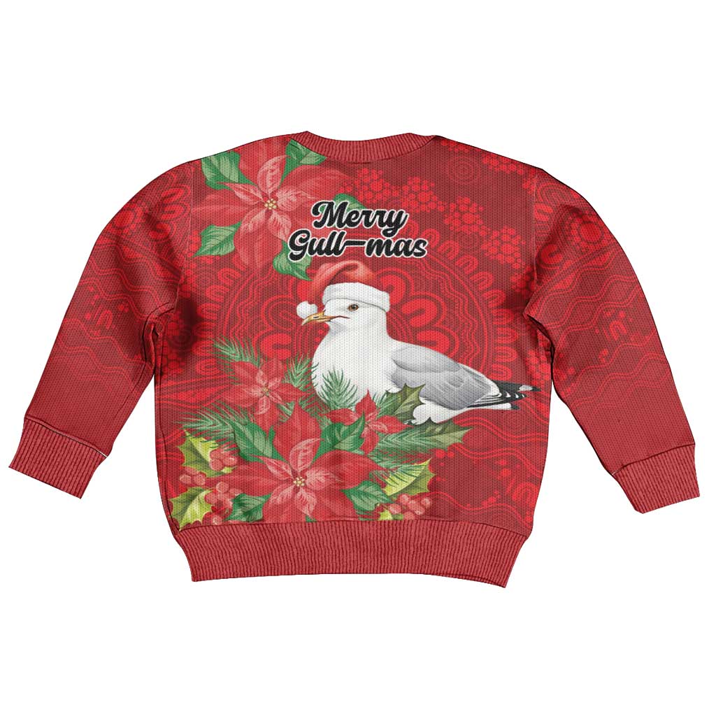 Australian Silver Gull Kid Ugly Christmas Sweater Aboriginal Inspired Christmas - Vibe Hoodie