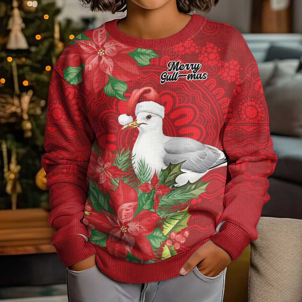 Australian Silver Gull Kid Ugly Christmas Sweater Aboriginal Inspired Christmas - Vibe Hoodie