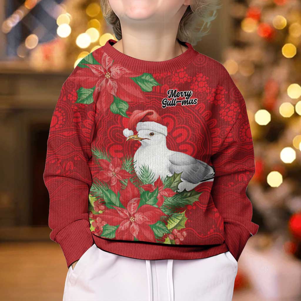 Australian Silver Gull Kid Ugly Christmas Sweater Aboriginal Inspired Christmas - Vibe Hoodie