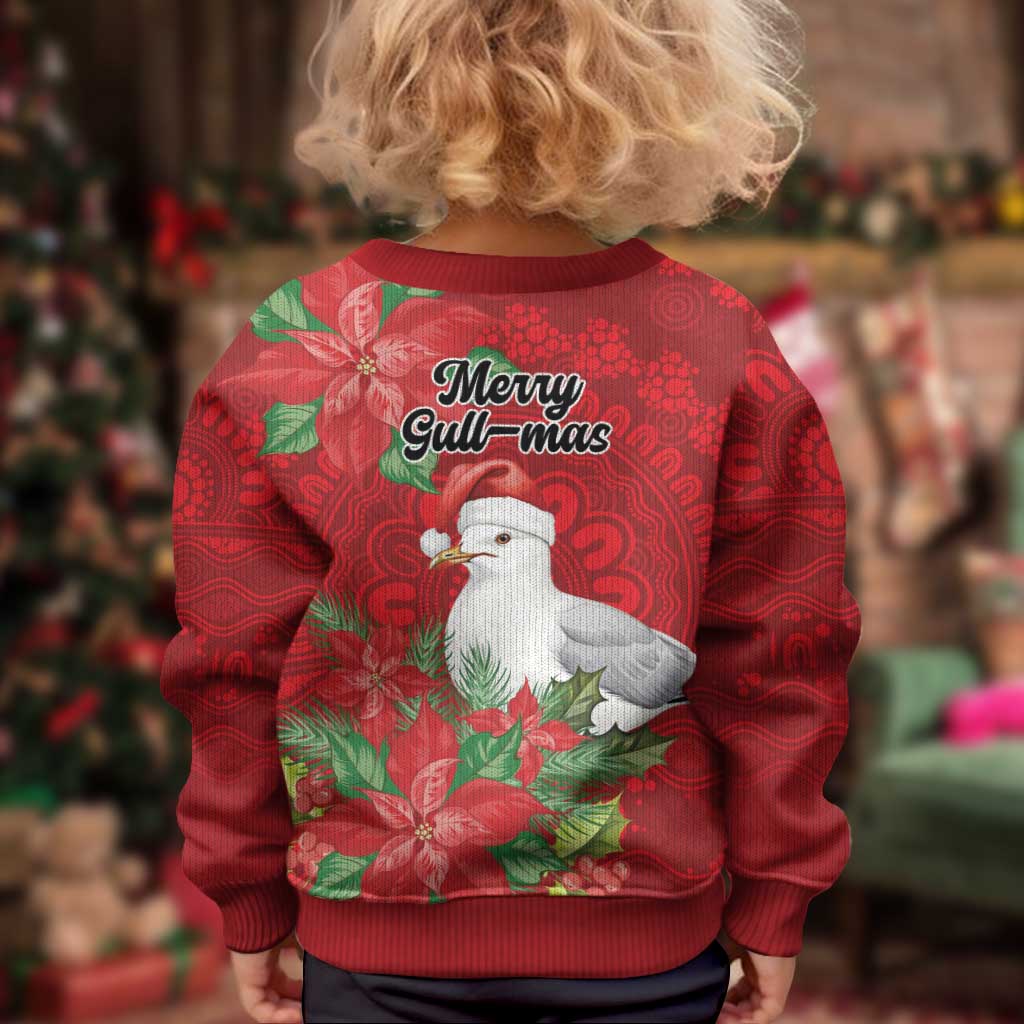 Australian Silver Gull Kid Ugly Christmas Sweater Aboriginal Inspired Christmas - Vibe Hoodie