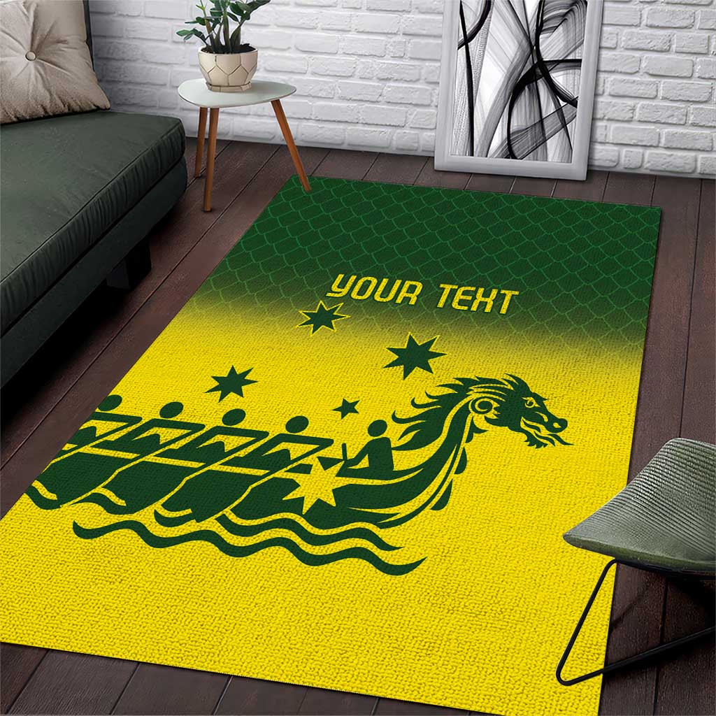 Personalised Dragons Boat Aussie Paddles Up! Area Rug - Vibe Hoodie Shop