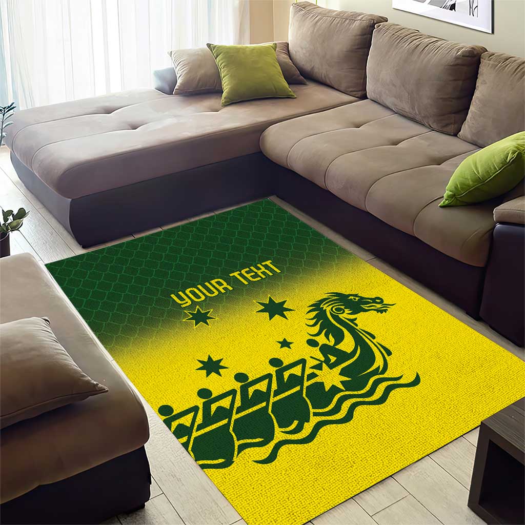 Personalised Dragons Boat Aussie Paddles Up! Area Rug - Vibe Hoodie Shop