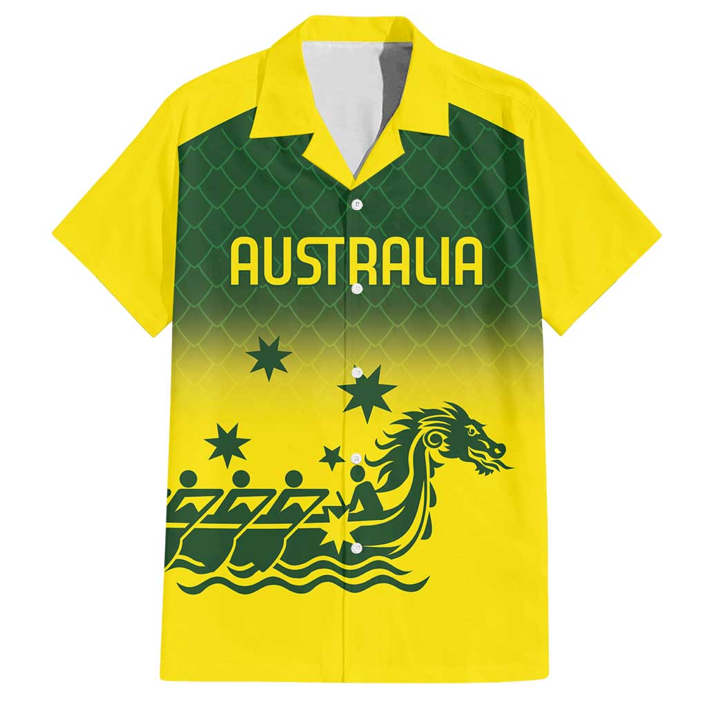 Personalised Dragons Boat Aussie Paddles Up! Family Matching Long Sleeve Bodycon Dress and Hawaiian Shirt