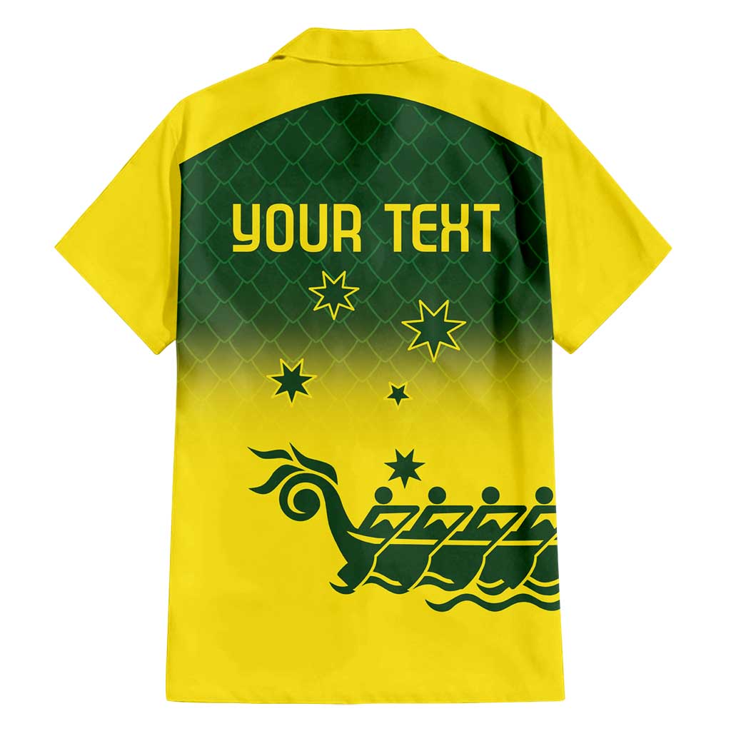 Personalised Dragons Boat Aussie Paddles Up! Family Matching Long Sleeve Bodycon Dress and Hawaiian Shirt