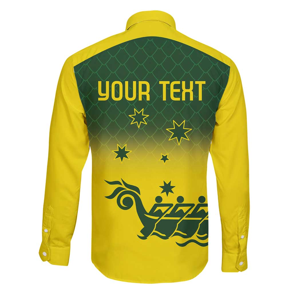 Personalised Dragons Boat Aussie Paddles Up! Family Matching Long Sleeve Bodycon Dress and Hawaiian Shirt