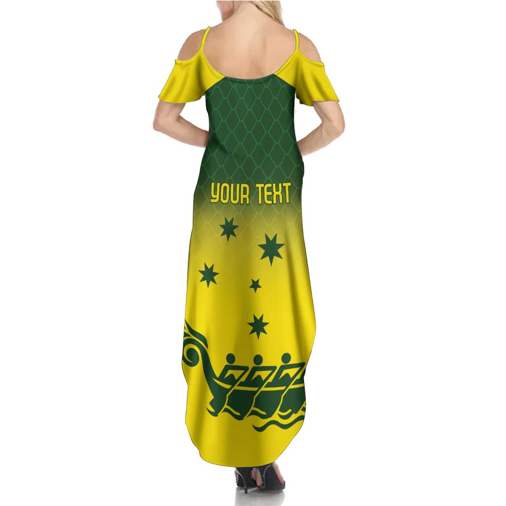 Personalised Dragons Boat Aussie Paddles Up! Family Matching Summer Maxi Dress and Hawaiian Shirt