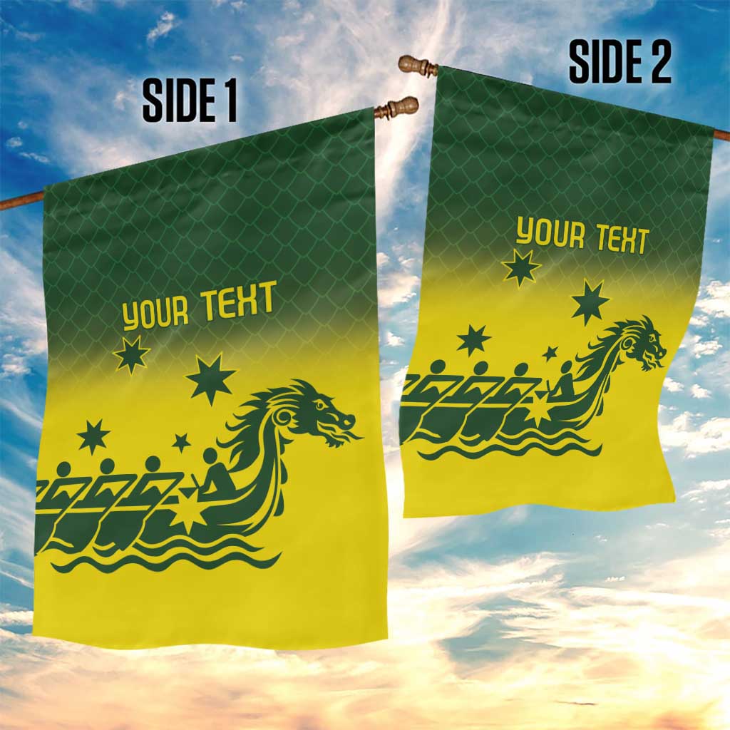 Personalised Dragons Boat Aussie Paddles Up! Garden Flag - Vibe Hoodie Shop