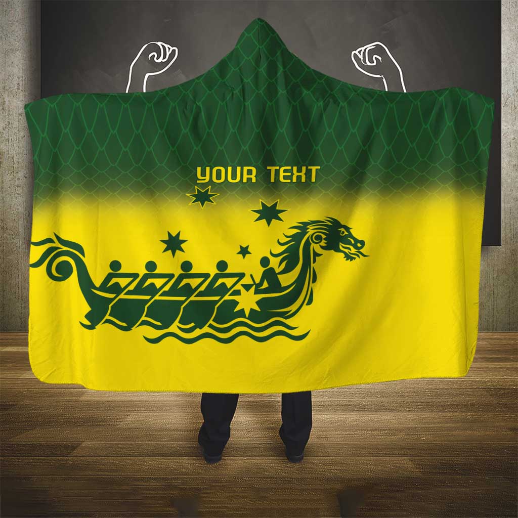 Personalised Dragons Boat Aussie Paddles Up! Hooded Blanket