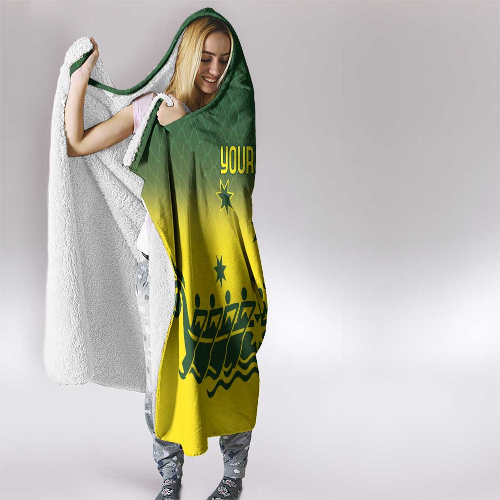 Personalised Dragons Boat Aussie Paddles Up! Hooded Blanket