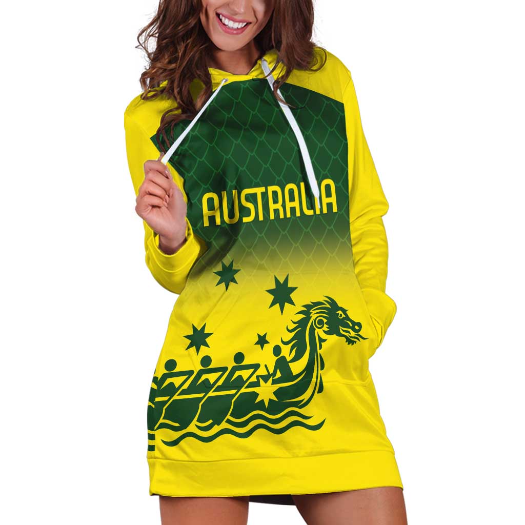 Personalised Dragons Boat Aussie Paddles Up! Hoodie Dress - Vibe Hoodie Shop