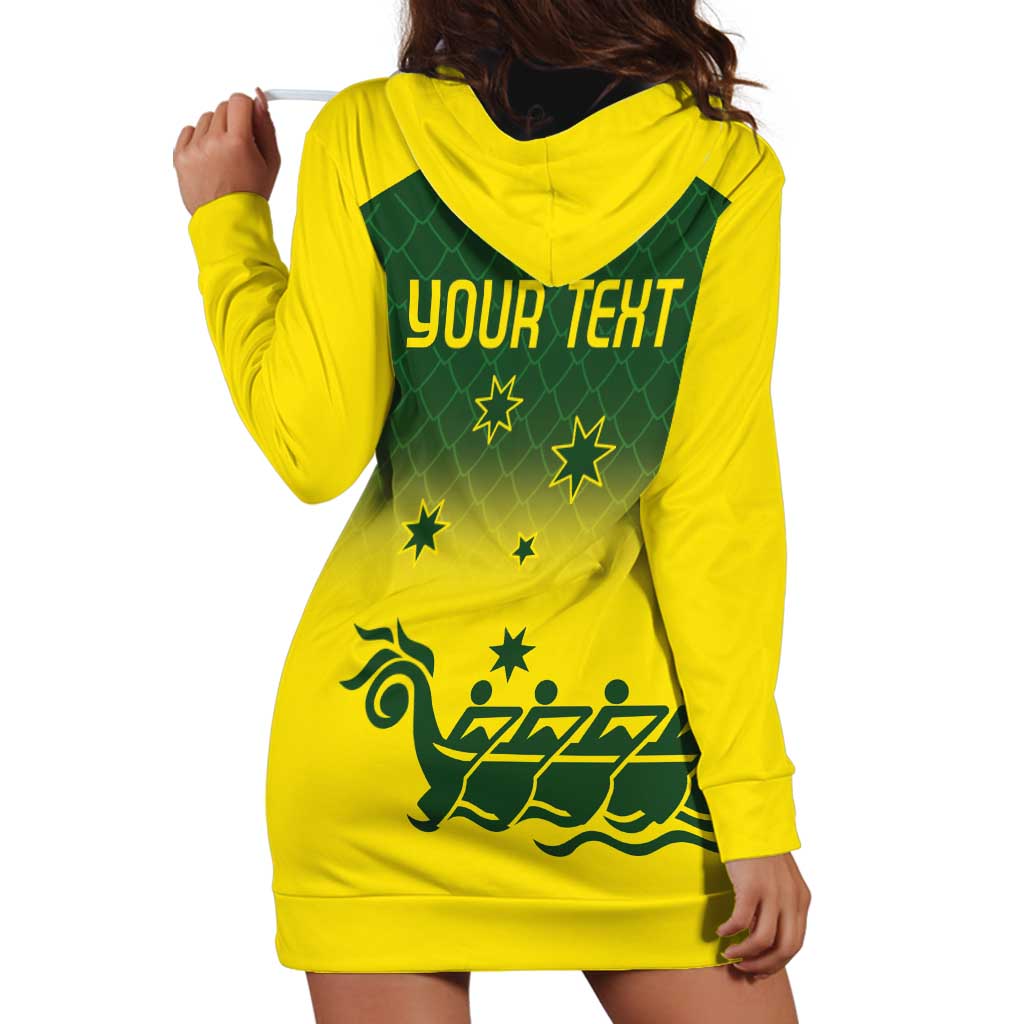 Personalised Dragons Boat Aussie Paddles Up! Hoodie Dress - Vibe Hoodie Shop