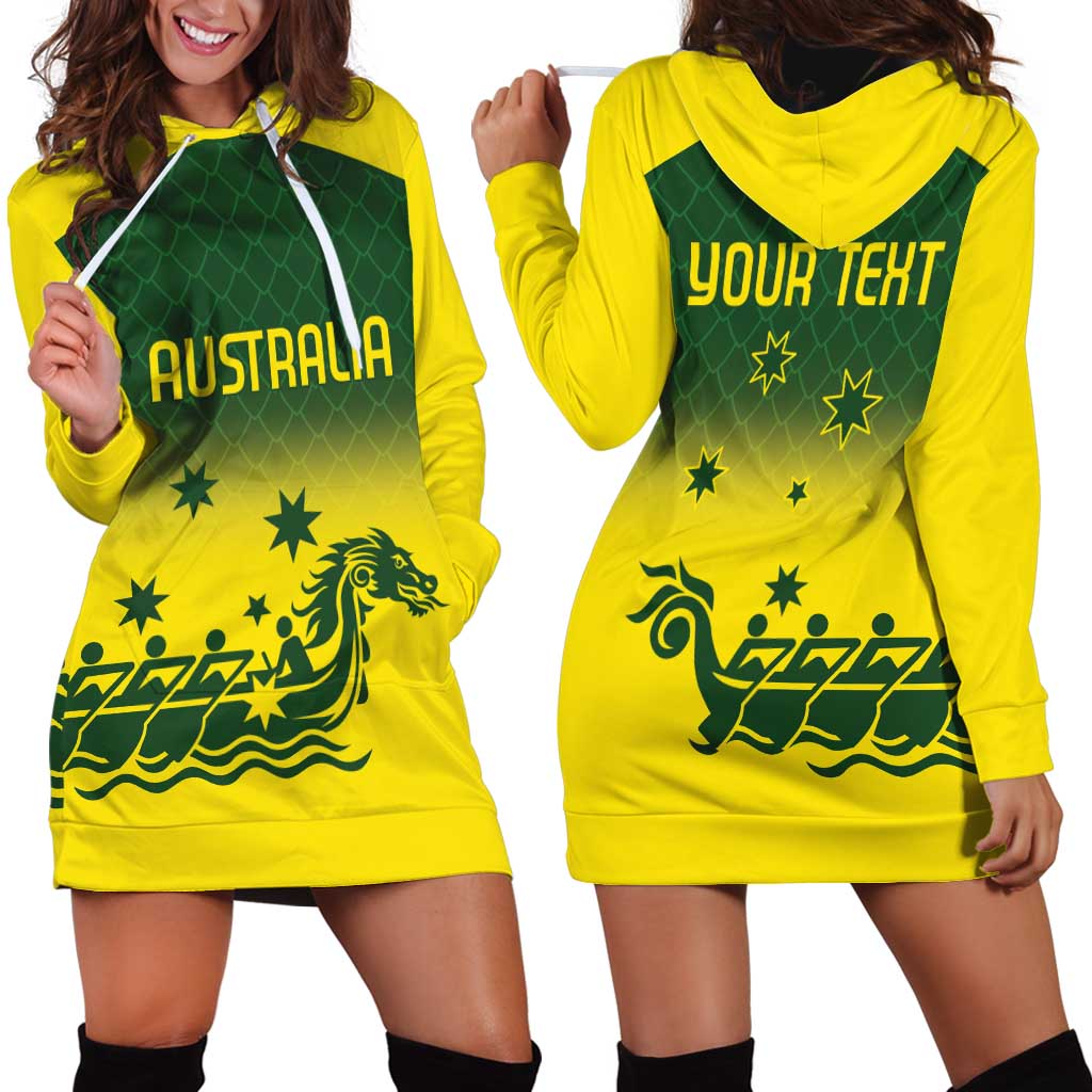 Personalised Dragons Boat Aussie Paddles Up! Hoodie Dress - Vibe Hoodie Shop