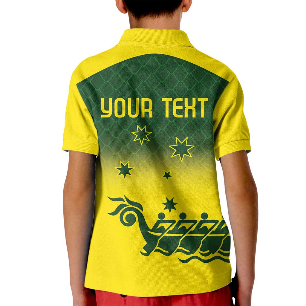 Personalised Dragons Boat Aussie Paddles Up! Kid Polo Shirt - Vibe Hoodie Shop