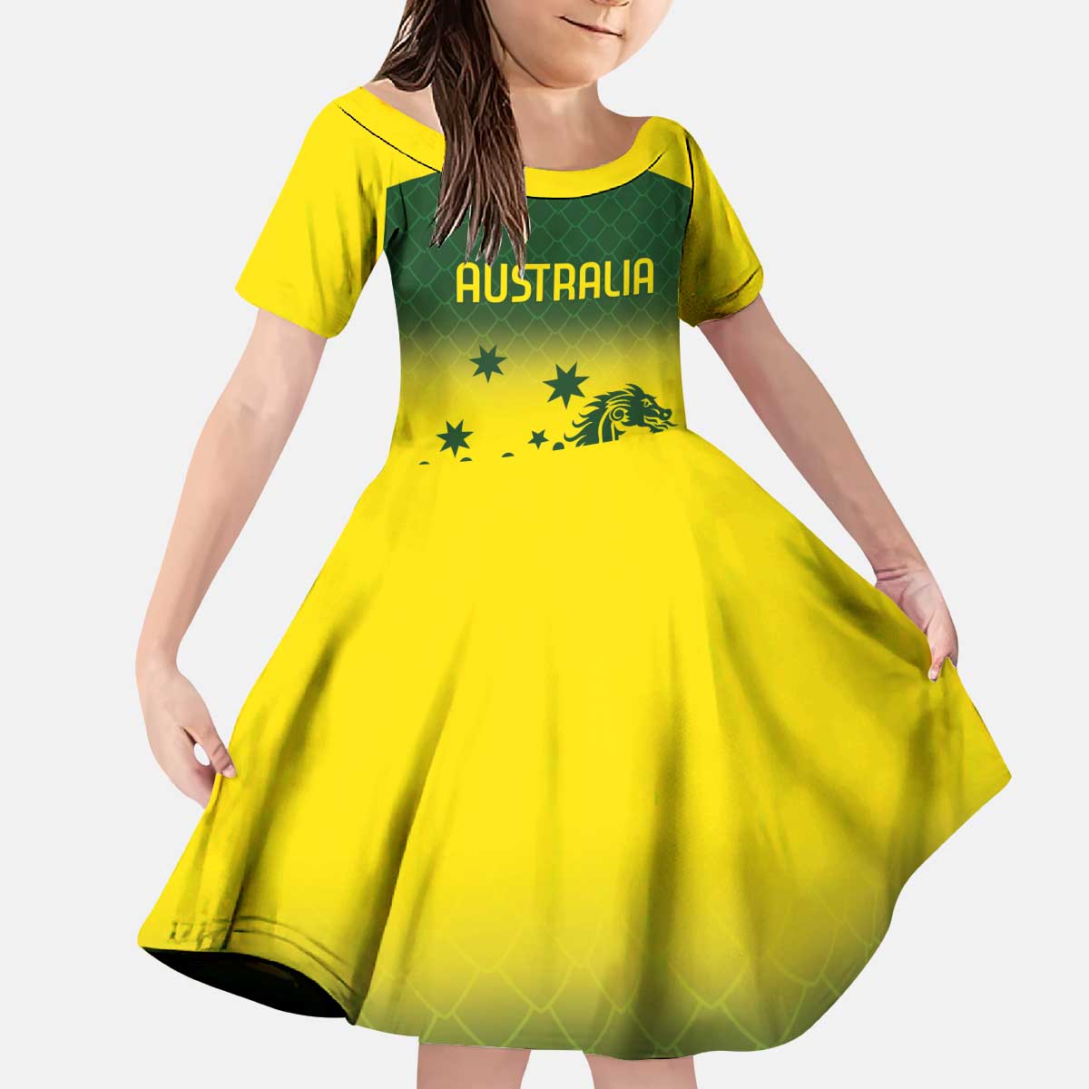 Personalised Dragons Boat Aussie Paddles Up! Kid Short Sleeve Dress - Vibe Hoodie Shop