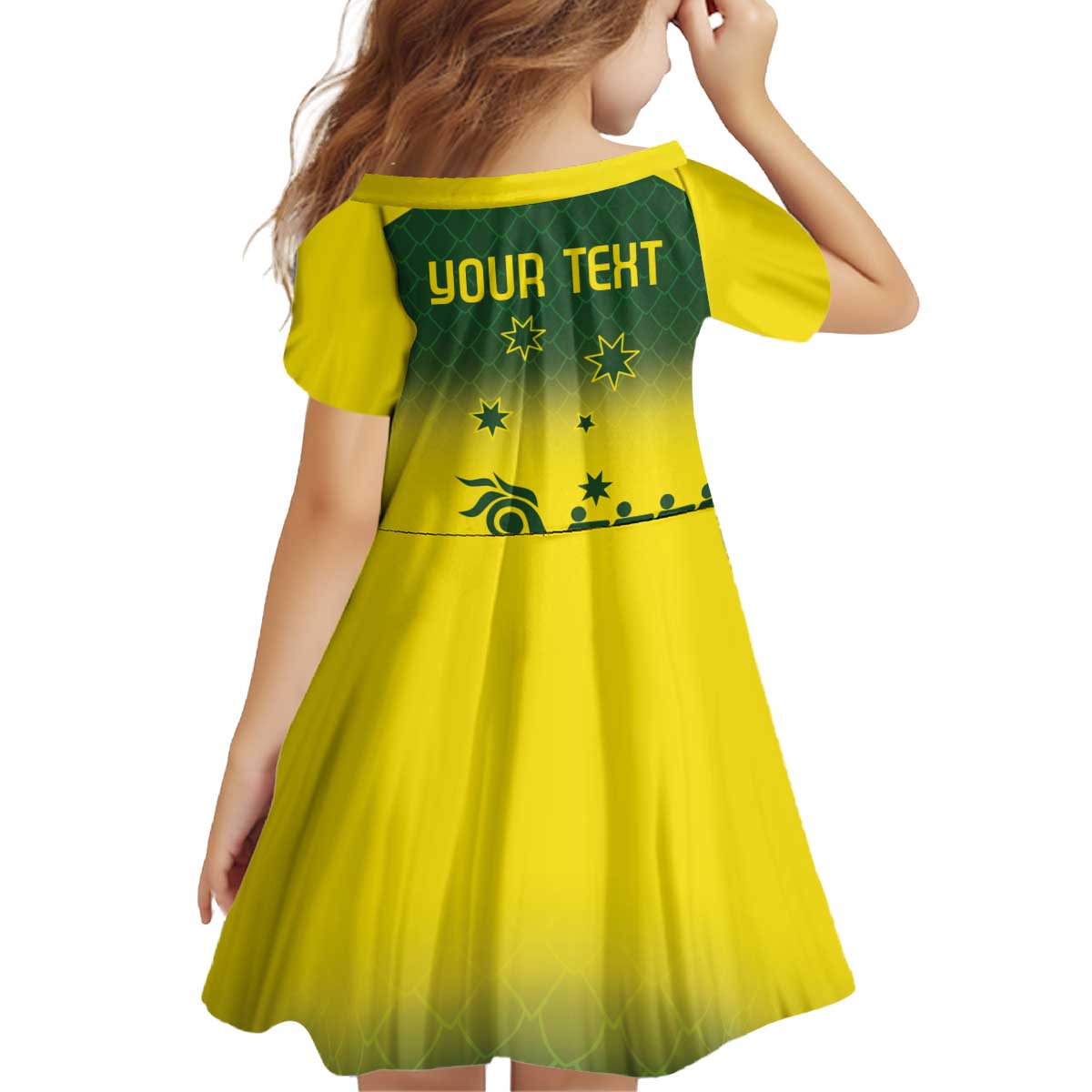 Personalised Dragons Boat Aussie Paddles Up! Kid Short Sleeve Dress - Vibe Hoodie Shop