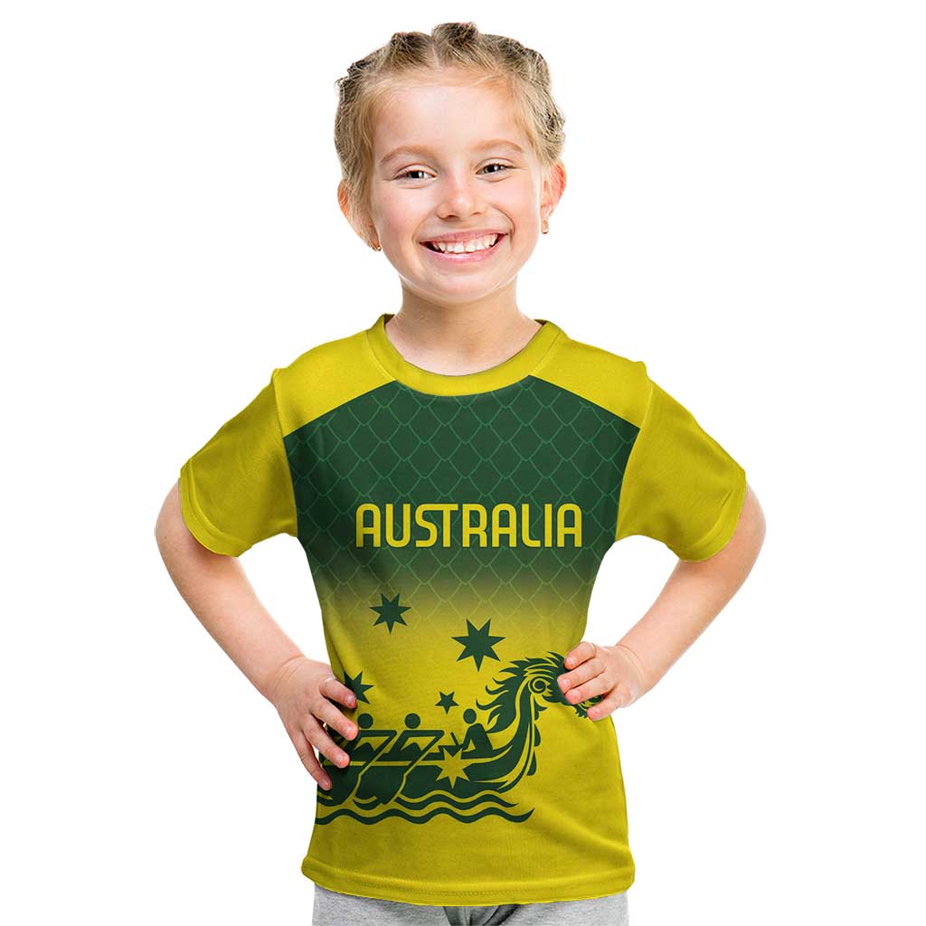 Personalised Dragons Boat Aussie Paddles Up! Kid T Shirt - Vibe Hoodie Shop