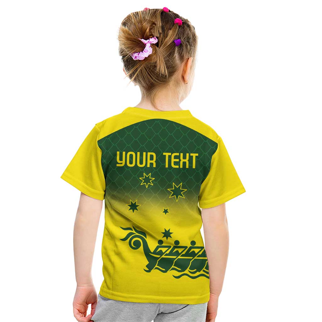 Personalised Dragons Boat Aussie Paddles Up! Kid T Shirt - Vibe Hoodie Shop