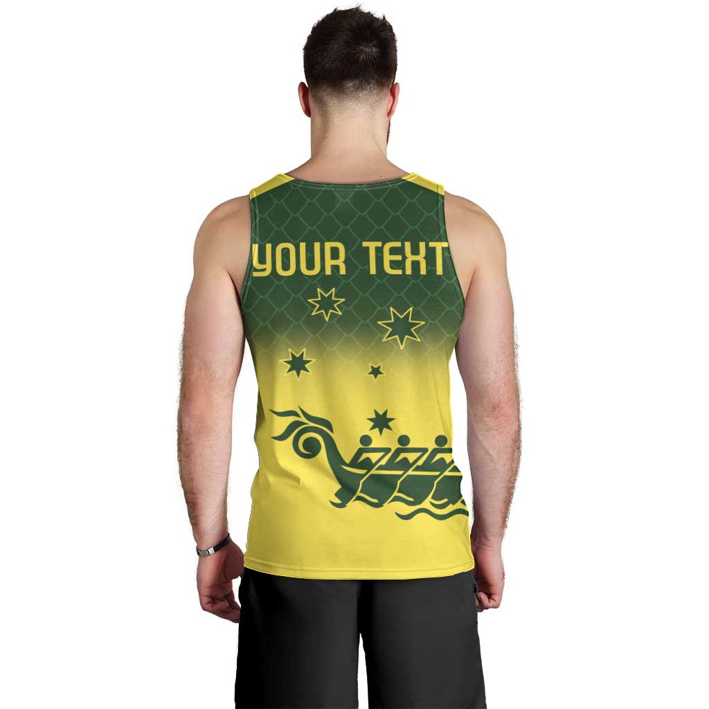 Personalised Dragons Boat Aussie Paddles Up! Men Tank Top - Vibe Hoodie Shop