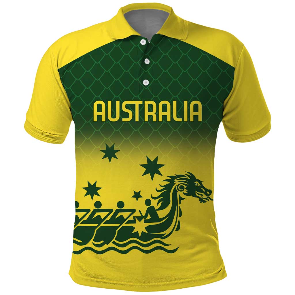 Personalised Dragons Boat Aussie Paddles Up! Polo Shirt LT9 - Vibe Hoodie Shop