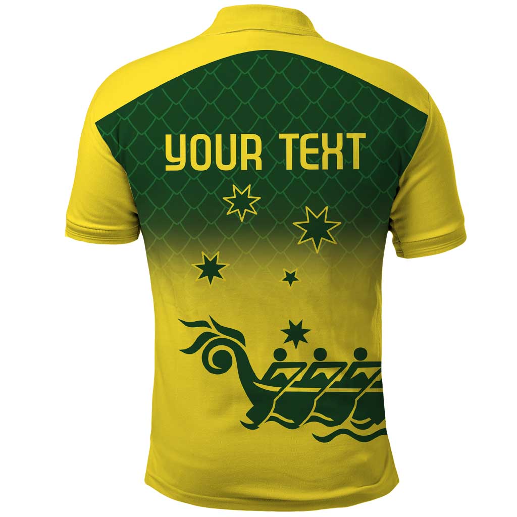 Personalised Dragons Boat Aussie Paddles Up! Polo Shirt LT9 - Vibe Hoodie Shop