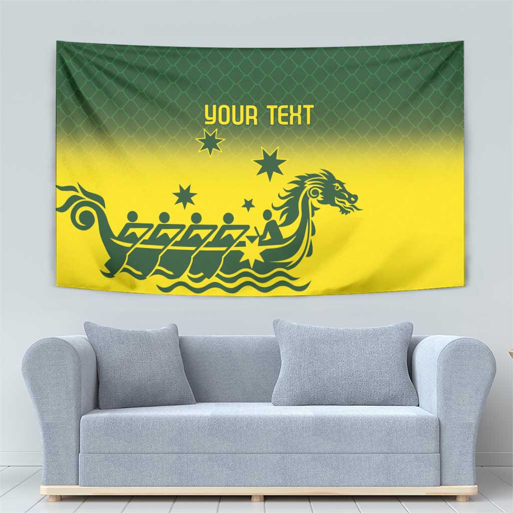 Personalised Dragons Boat Aussie Paddles Up! Tapestry - Vibe Hoodie Shop