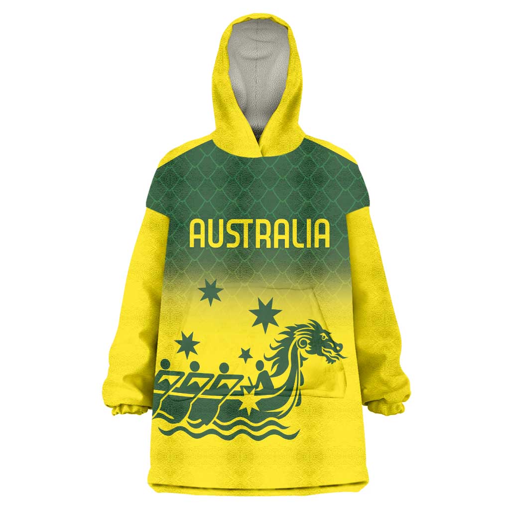 Personalised Dragons Boat Aussie Paddles Up! Wearable Blanket Hoodie - Vibe Hoodie Shop