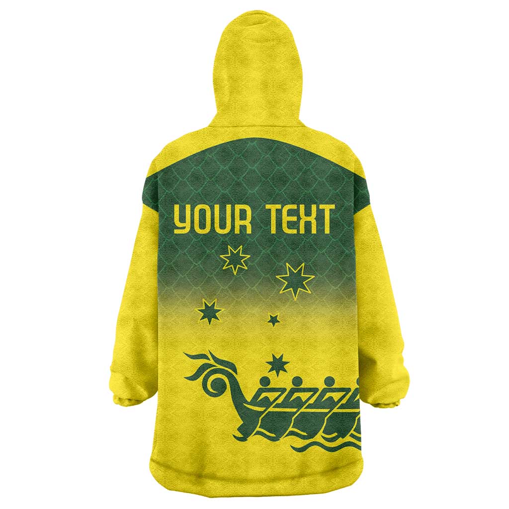 Personalised Dragons Boat Aussie Paddles Up! Wearable Blanket Hoodie - Vibe Hoodie Shop