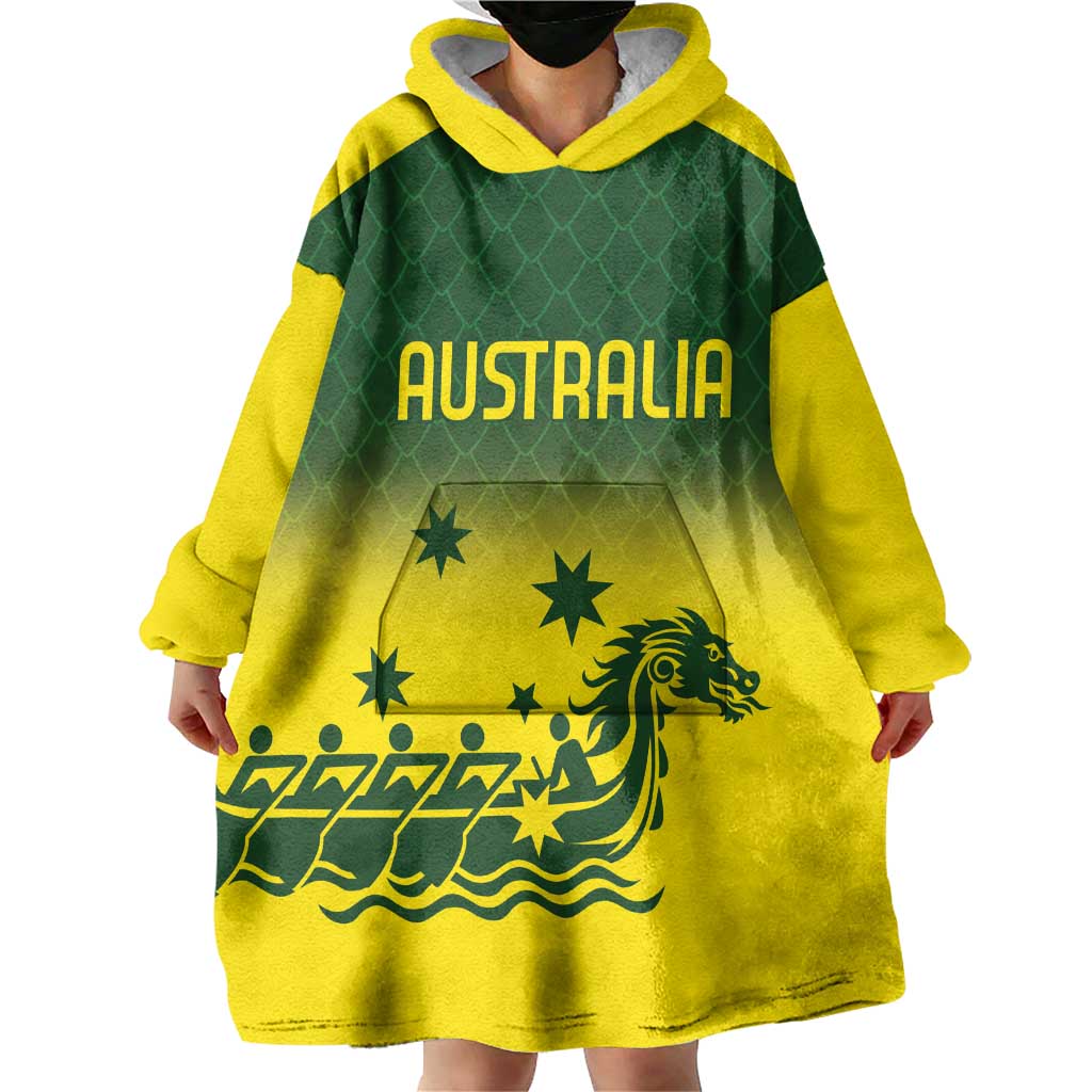 Personalised Dragons Boat Aussie Paddles Up! Wearable Blanket Hoodie - Vibe Hoodie Shop