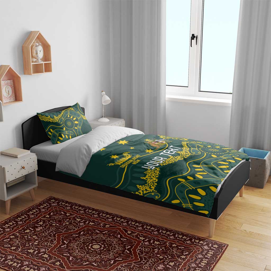 Personalised Australia Dragons Boat Bedding Set Aussie Aboriginal Dot Style - Vibe Hoodie Shop