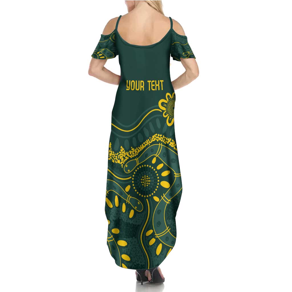 Personalised Australia Dragons Boat Family Matching Summer Maxi Dress and Hawaiian Shirt Aussie Aboriginal Dot Style