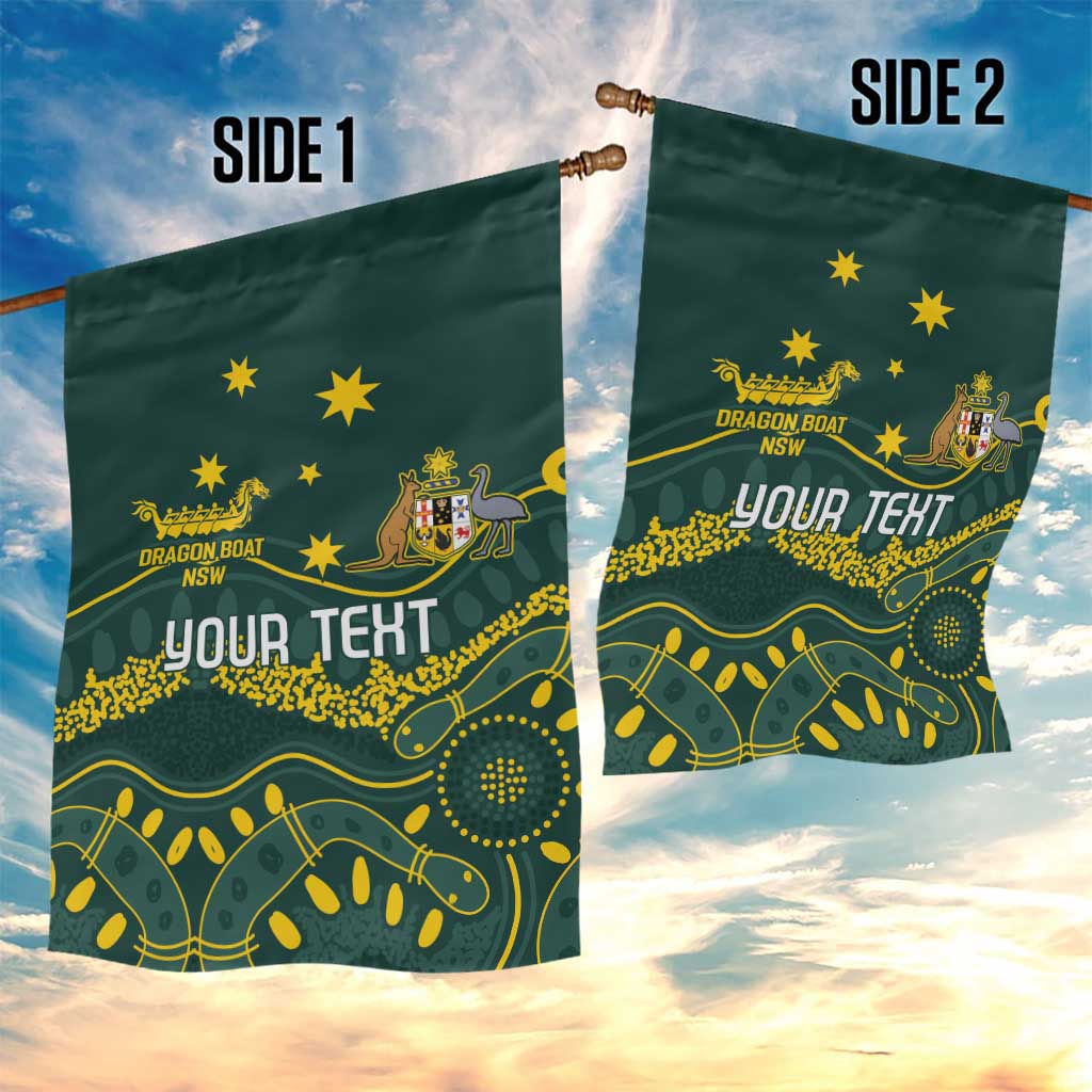 Personalised Australia Dragons Boat Garden Flag Aussie Aboriginal Dot Style - Vibe Hoodie Shop