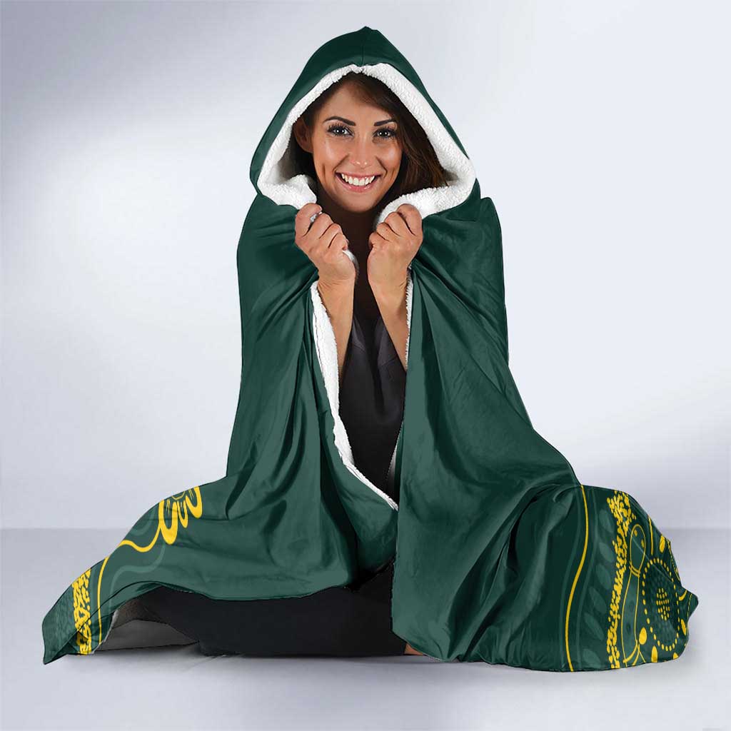 Personalised Australia Dragons Boat Hooded Blanket Aussie Aboriginal Dot Style