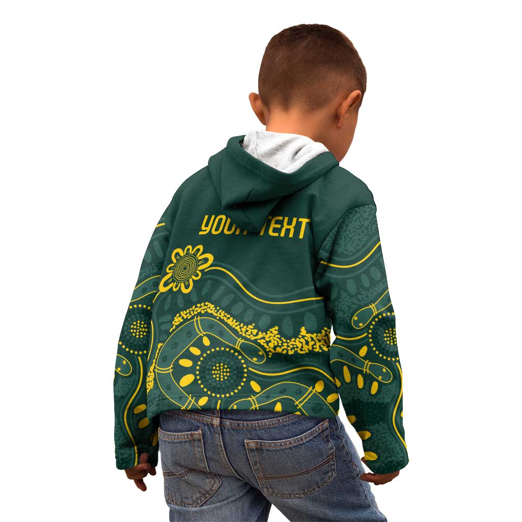 Personalised Australia Dragons Boat Kid Hoodie Aussie Aboriginal Dot Style - Vibe Hoodie Shop