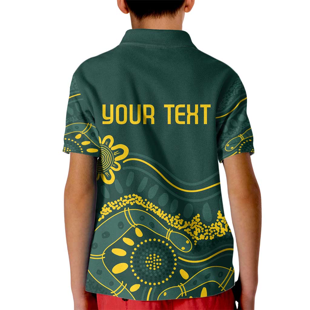 Personalised Australia Dragons Boat Kid Polo Shirt Aussie Aboriginal Dot Style - Vibe Hoodie Shop