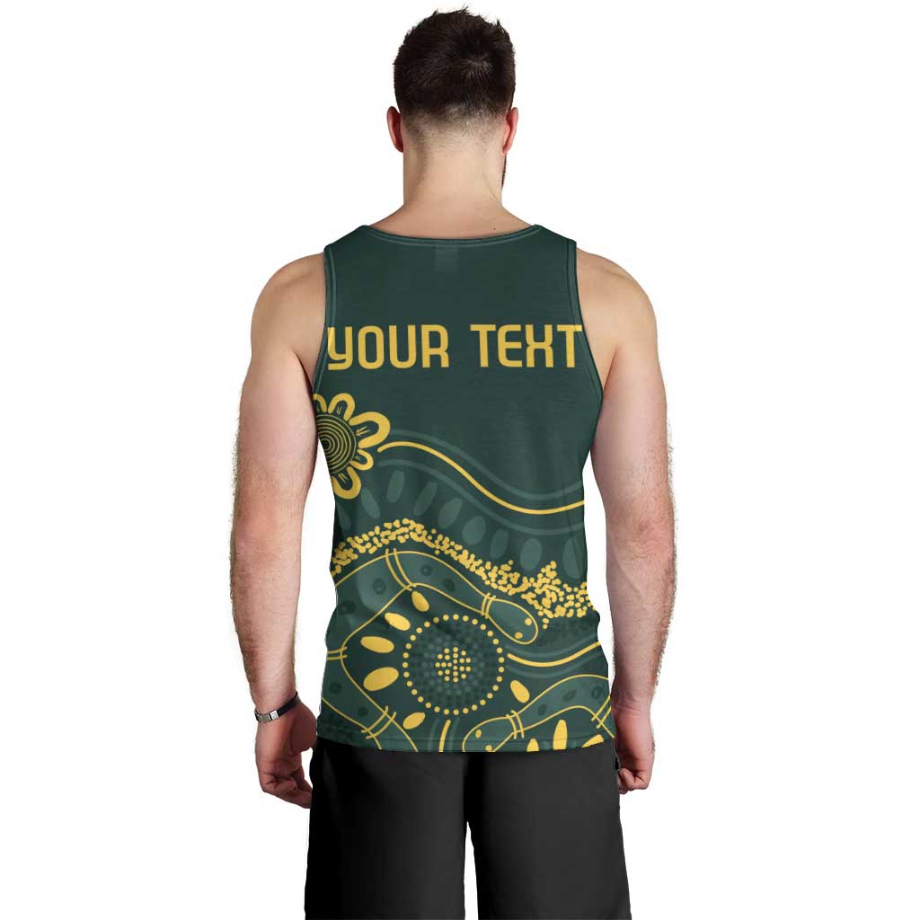 Personalised Australia Dragons Boat Men Tank Top Aussie Aboriginal Dot Style - Vibe Hoodie Shop