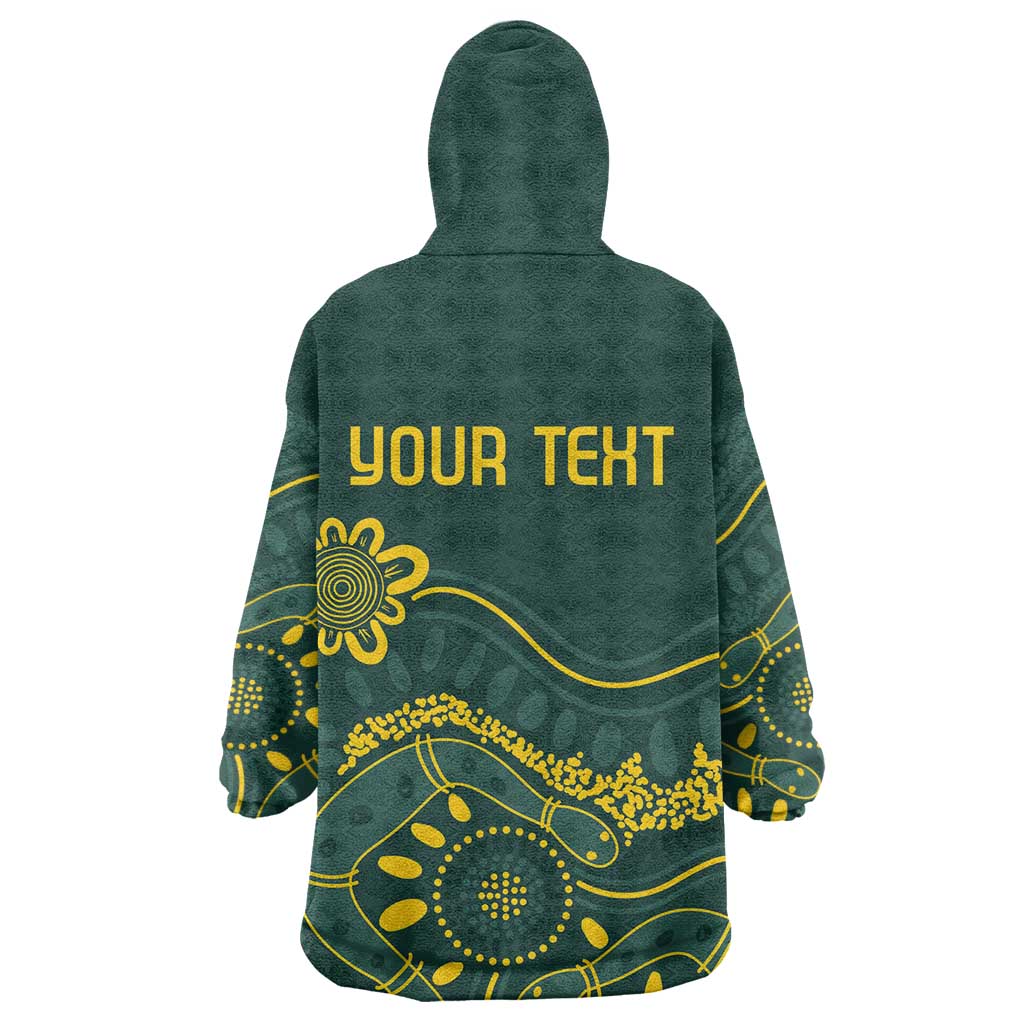 Personalised Australia Dragons Boat Wearable Blanket Hoodie Aussie Aboriginal Dot Style - Vibe Hoodie Shop