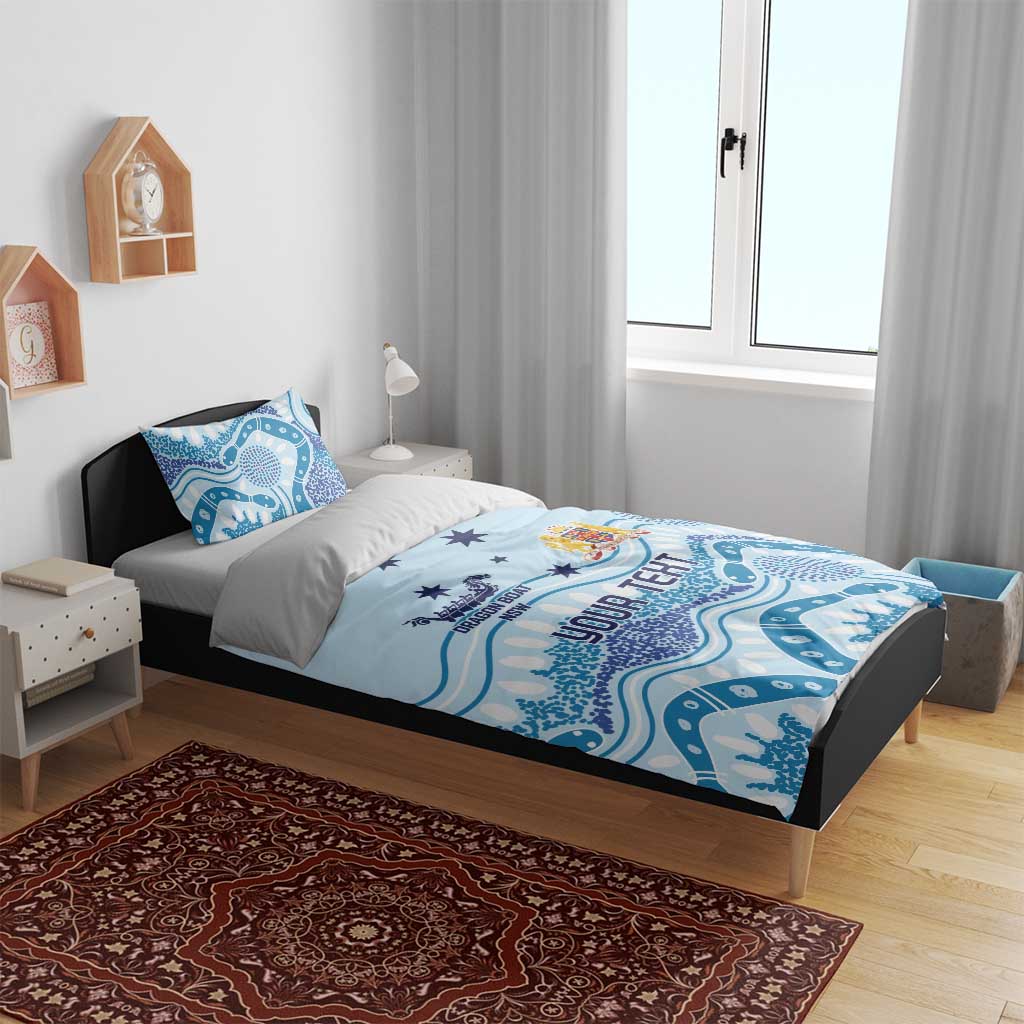 Personalised Australia New South Wales Dragons Boat Bedding Set Aussie Aboriginal Dot Style - Vibe Hoodie Shop