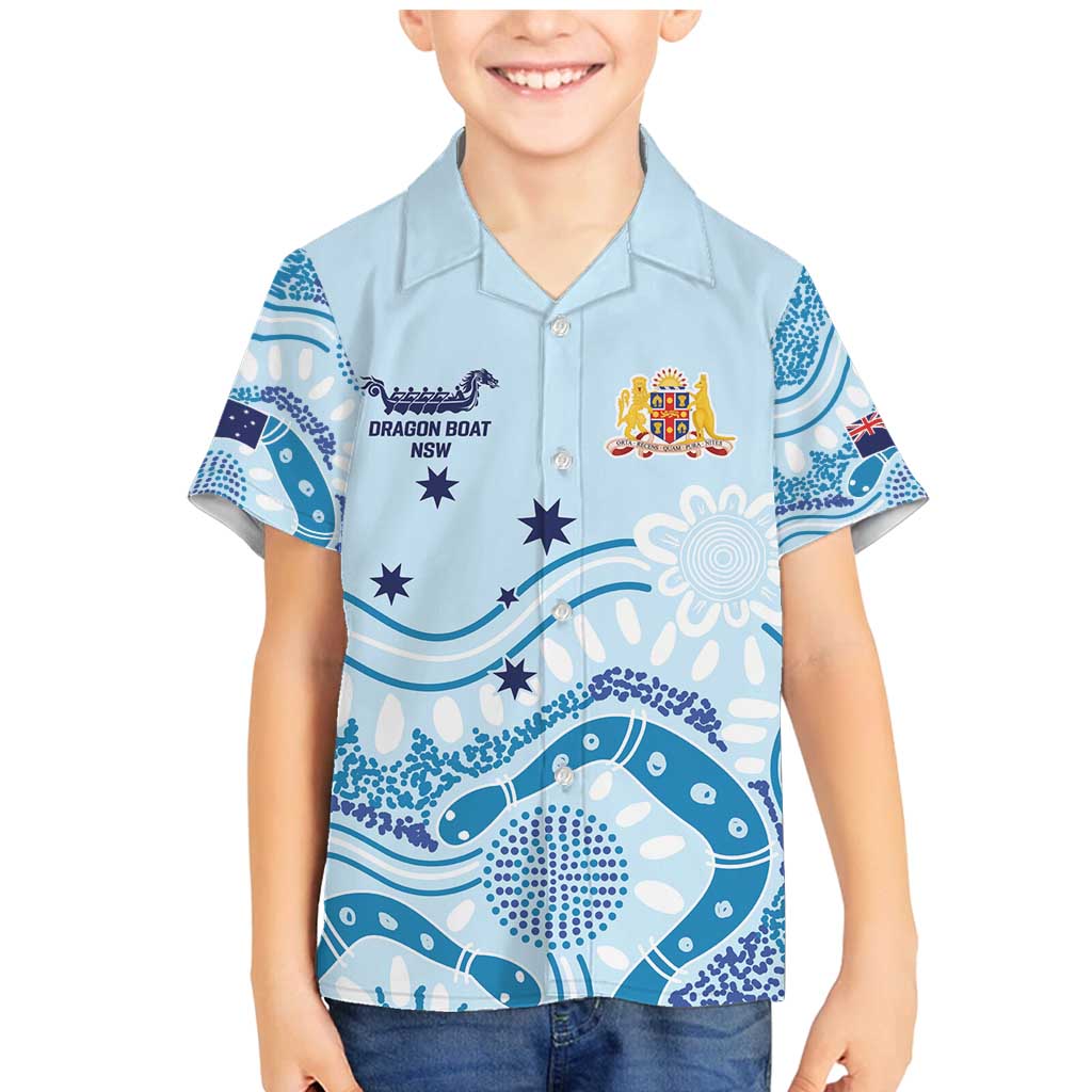 Personalised Australia New South Wales Dragons Boat Family Matching Mermaid Dress and Hawaiian Shirt Aussie Aboriginal Dot Style