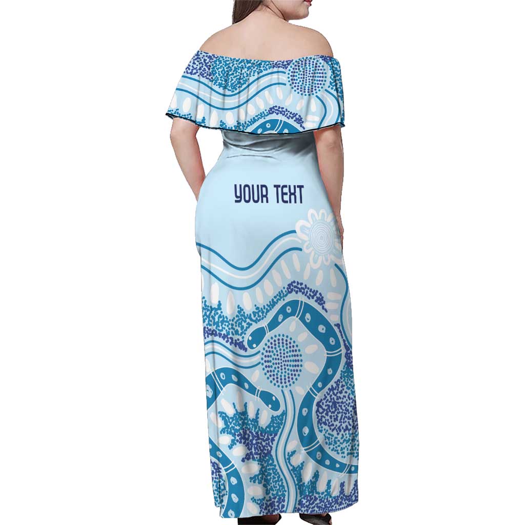 Personalised Australia New South Wales Dragons Boat Family Matching Off Shoulder Maxi Dress and Hawaiian Shirt Aussie Aboriginal Dot Style