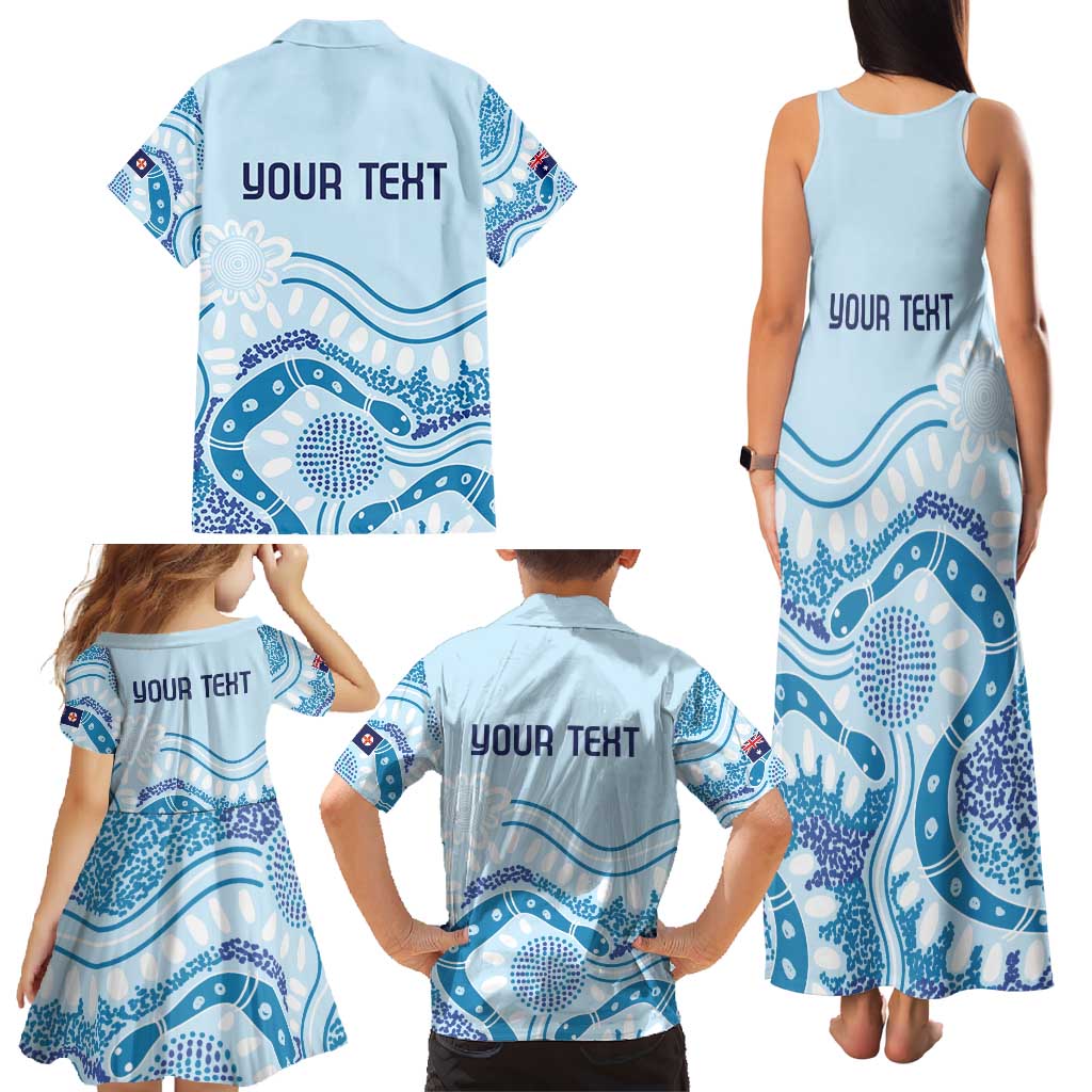 Personalised Australia New South Wales Dragons Boat Family Matching Tank Maxi Dress and Hawaiian Shirt Aussie Aboriginal Dot Style